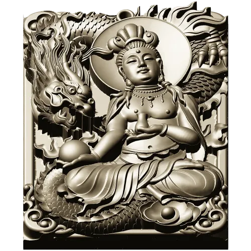 Serene Dragon Buddha Plaque