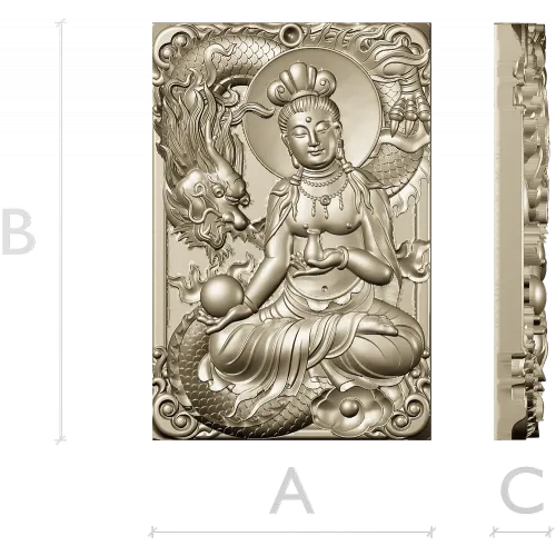 Serene Dragon Buddha Plaque