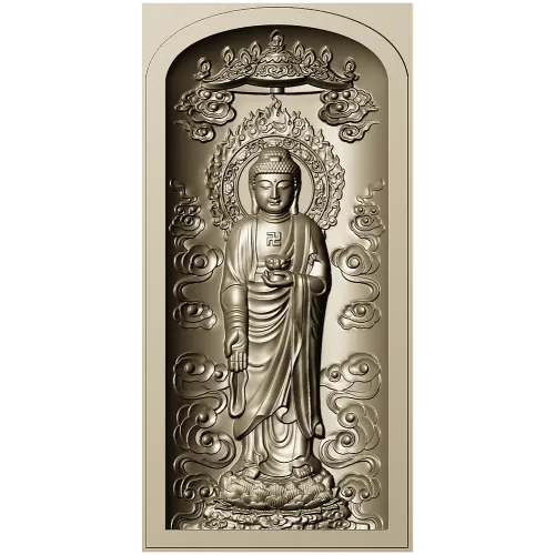 Serene Standing Buddha Relief STL