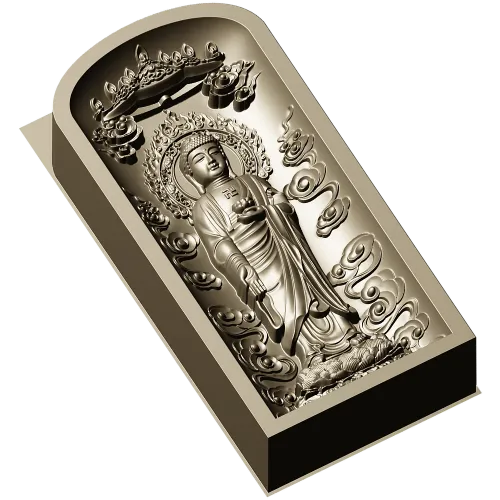 Serene Standing Buddha Relief STL