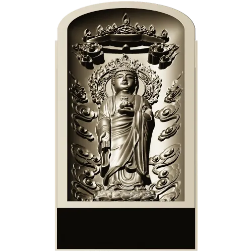 Serene Standing Buddha Relief STL