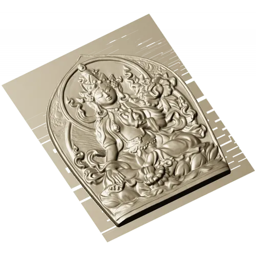 Бодхисаттва Лотос - рельефная 3D STL модель для ЧПУ