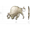 Bull bas-relief STL for CNC - Taurus charging 3D model