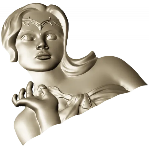 Elysian Maiden Bust - STL 3D Model for CNC