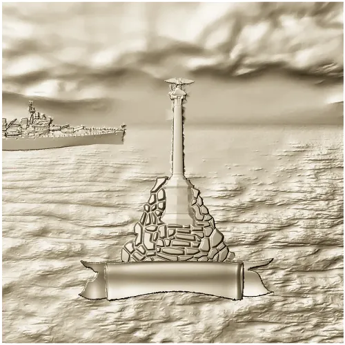 Seastone Monument relief - STL panel for CNC