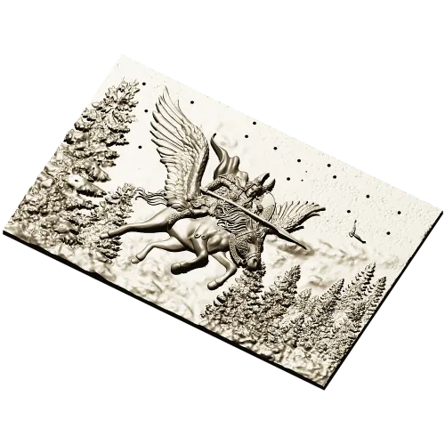 Valkyrie relief STL panel - high-detail 3D model for CNC