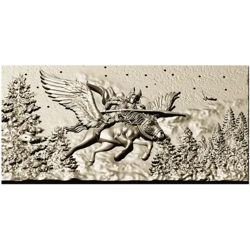 Valkyrie relief STL panel - high-detail 3D model for CNC