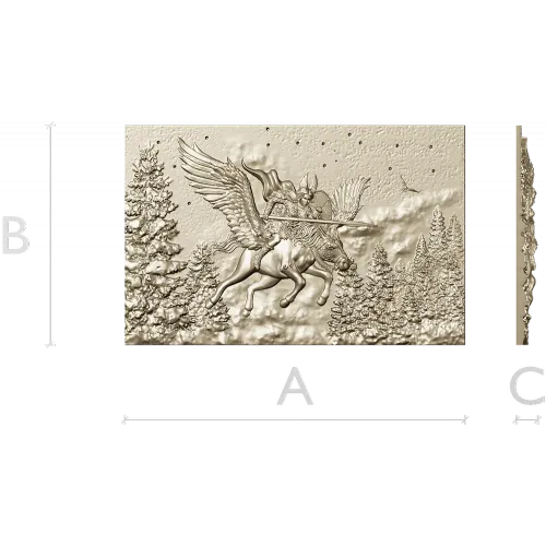 Valkyrie relief STL panel - high-detail 3D model for CNC