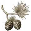 Pine Sprig with Cones - Detailed STL 3D Model for CNC