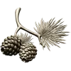 Pine Sprig with Cones - Detailed STL 3D Model for CNC