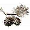 Pine Sprig with Cones - Detailed STL 3D Model for CNC
