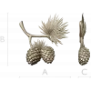 Pine Sprig with Cones - Detailed STL 3D Model for CNC