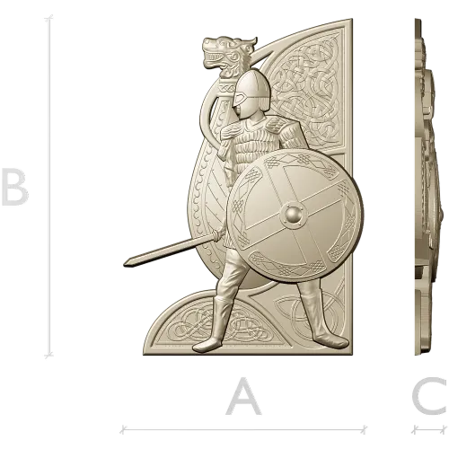 Викинг-щит - рельефная накладка STL для ЧПУ