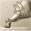 Wolf and Pup bas-relief STL for CNC