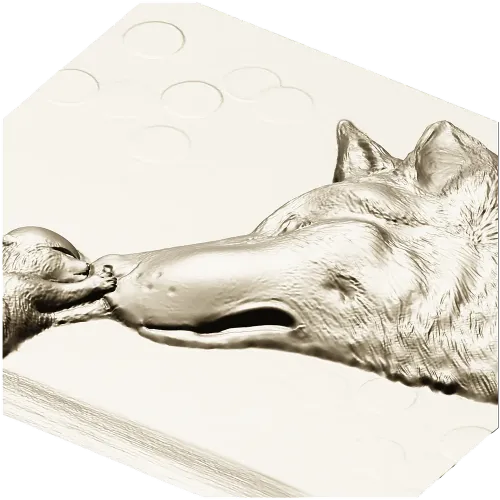 Wolf and Pup bas-relief STL for CNC