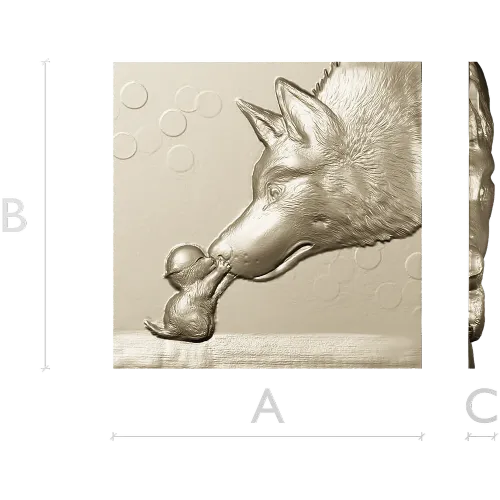 Wolf and Pup bas-relief STL for CNC