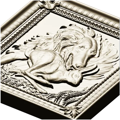 Wolf and Hare High-Relief Panel STL