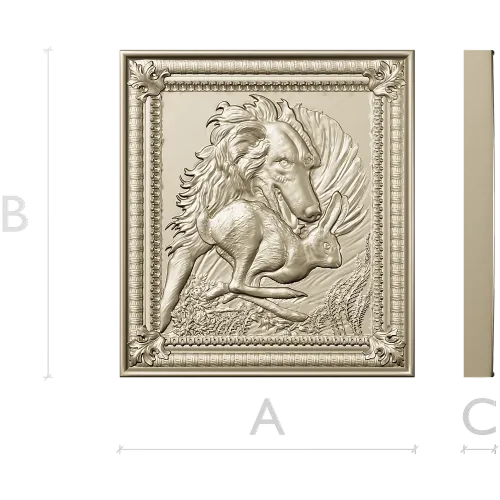 Wolf and Hare High-Relief Panel STL
