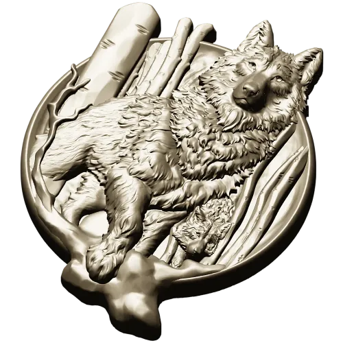 Волчья тарелка - рельефная 3D модель STL для ЧПУ