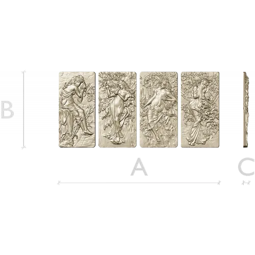 Four Seasons High-Relief Panels STL