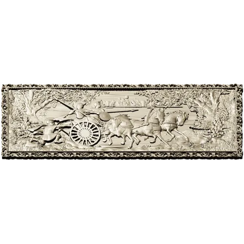 Triumphal Chariot Relief - high-relief STL 3D model for CNC