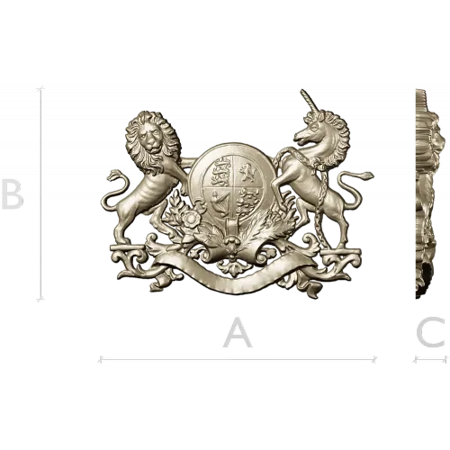 Royal Coat of Arms 3D STL model for CNC carving