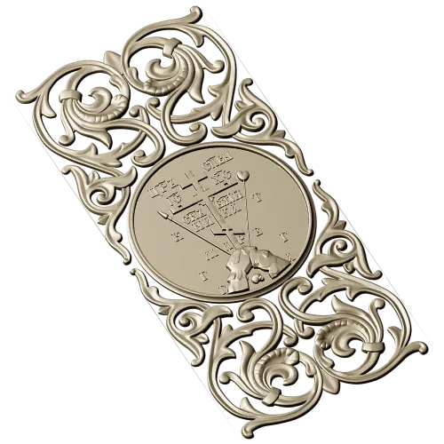 Golgotha Medallion Acanthus Panel - STL for CNC