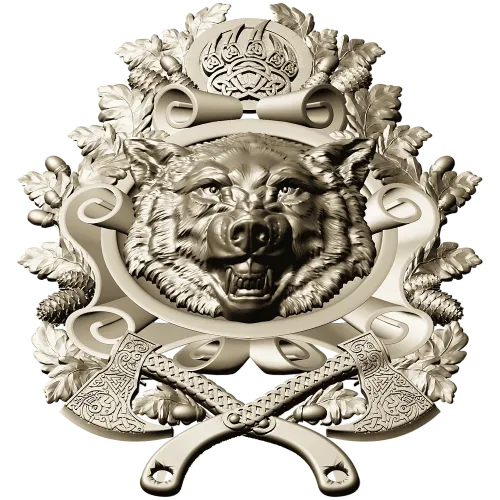 Волчья эмблема - 3D модель STL для ЧПУ