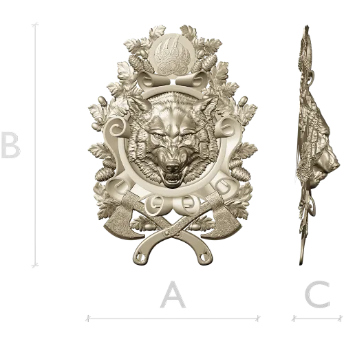 Волчья эмблема - 3D модель STL для ЧПУ