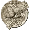 Doves of Spring - high-relief round medallion STL for CNC
