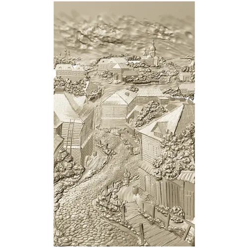 Рельефная панель "Улица старого города" - 3D модель STL для ЧПУ