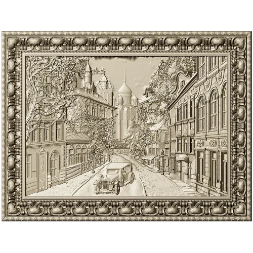 Vintage Boulevard - high-relief STL for CNC carving