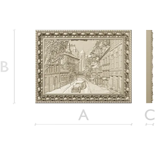 Vintage Boulevard - high-relief STL for CNC carving