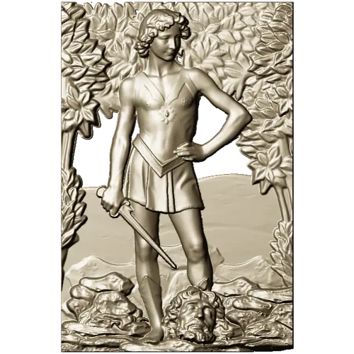 David the Victor - high relief 3D model in STL for CNC