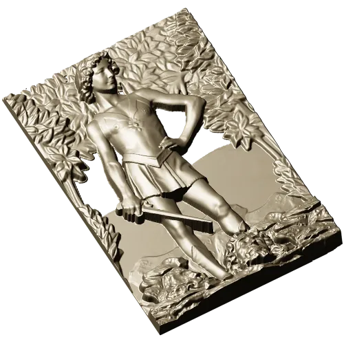 David the Victor - high relief 3D model in STL for CNC