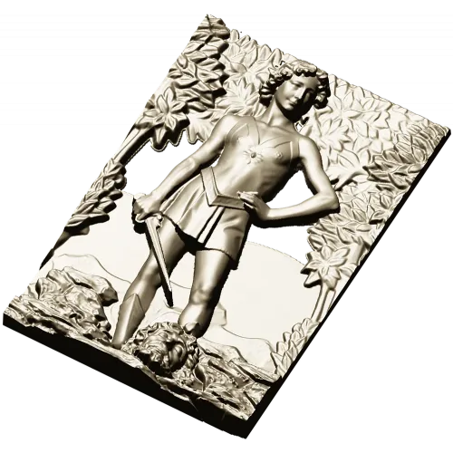David the Victor - high relief 3D model in STL for CNC