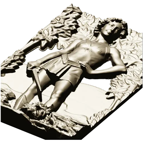 David the Victor - high relief 3D model in STL for CNC