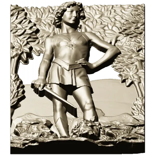 David the Victor - high relief 3D model in STL for CNC