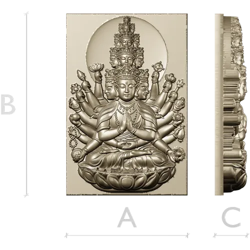Гуаньинь Тысячерукая - рельеф для ЧПУ (STL)