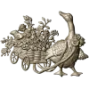 Goose with Flower Cart - detailed STL 3D model for CNC carving