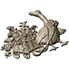 Goose with Flower Cart - detailed STL 3D model for CNC carving