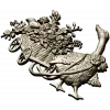 Goose with Flower Cart - detailed STL 3D model for CNC carving