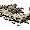 Goose with Flower Cart - detailed STL 3D model for CNC carving