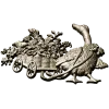 Goose with Flower Cart - detailed STL 3D model for CNC carving