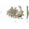 Goose with Flower Cart - detailed STL 3D model for CNC carving