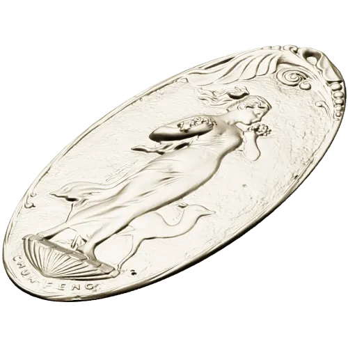 Art Nouveau Maiden and Fawn - Oval Relief STL for CNC