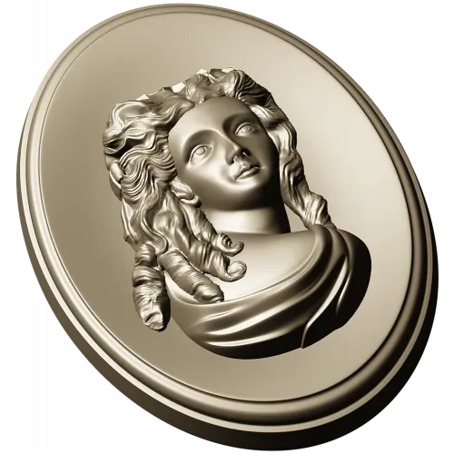 Овальный медальон с барельефом женщины - STL для ЧПУ