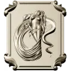 3D модель панно "Нимфа в завитках" (STL) для ЧПУ