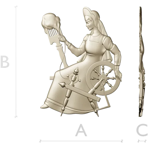 Прядильщица у прялки - 3D модель STL для ЧПУ