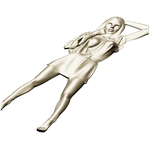 Рельефная 3D модель девушки в платье - STL для ЧПУ